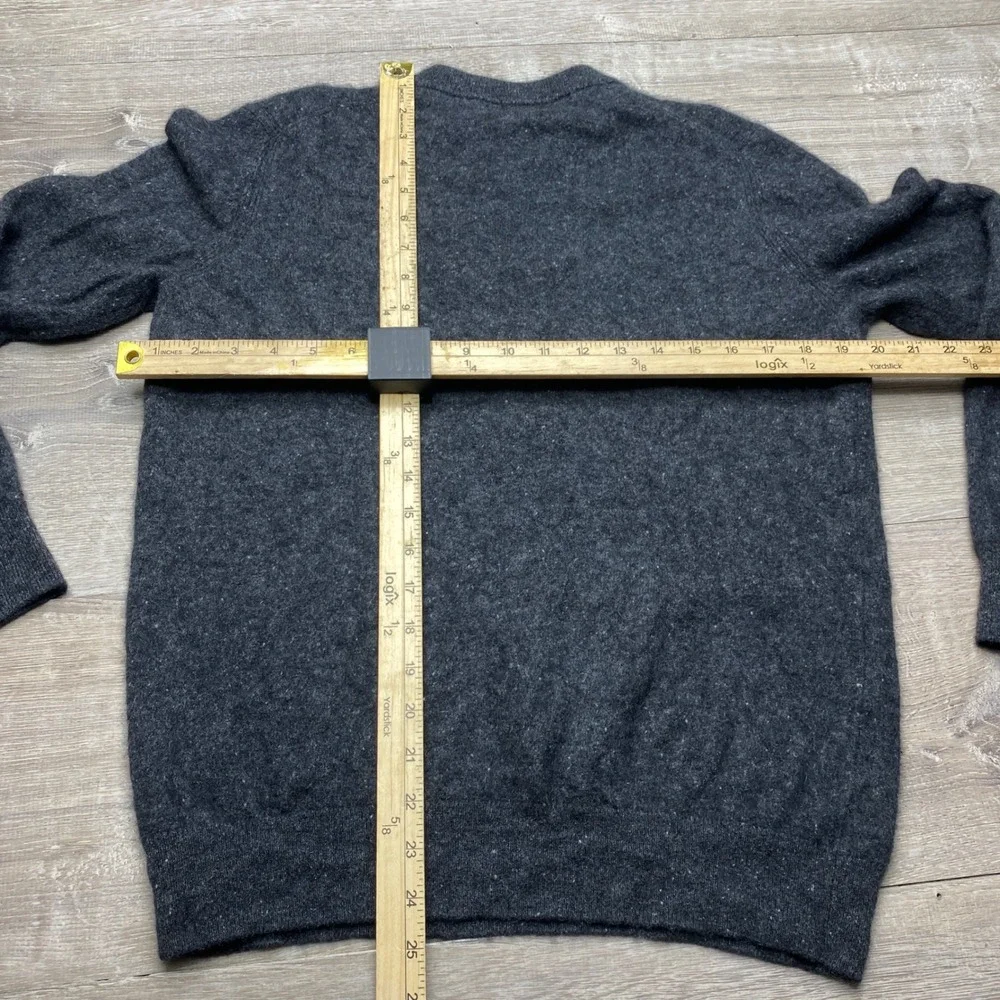Daniel‎ Hechter Paris Sweater Mens Large 100% Cashmere Charcoal Gray Crew Neck